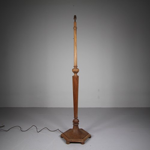 Heals 1930’S Walnut Floor Lamp – Rewired 