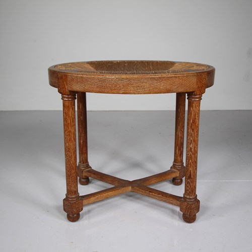 Rare Large Heals Antique Oak Tilden Range Oval Stool