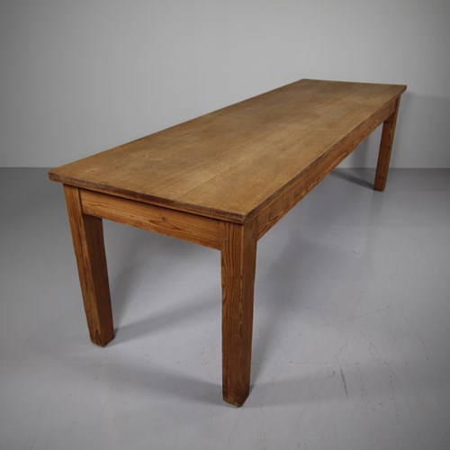 Large English 19Th Century Antique Simple Dining Table 