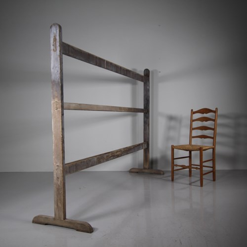 Chatsworth House Massive Antique Drying Rack In Original Painted Pine 