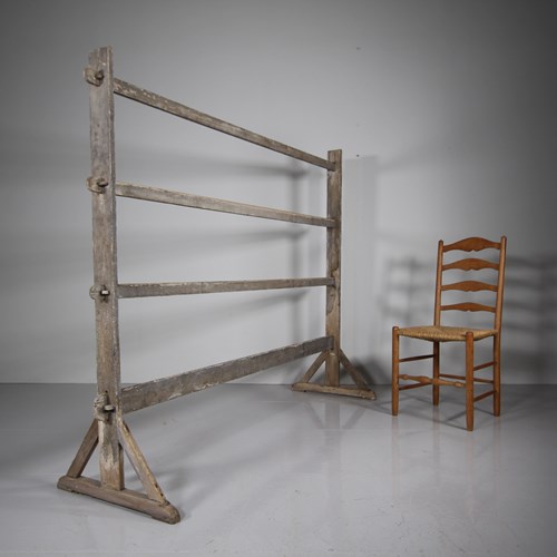 Chatsworth House Massive Antique Drying Rack In Original Painted Pine