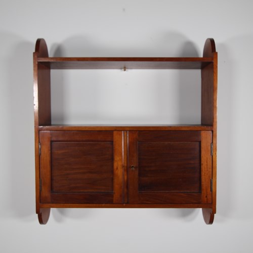 Rare Heals Antique Walnut Wall Cabinet 
