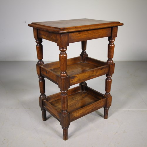 English 19Th Century Antique Walnut Stand Table 