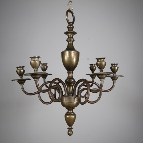 Heavy Quality 19Th Century Bronze Antique Chandelier 