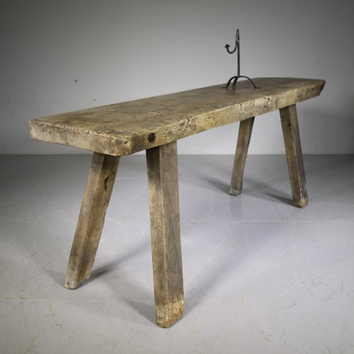 Honest Georgian English Antique Oak Pig Bench Table