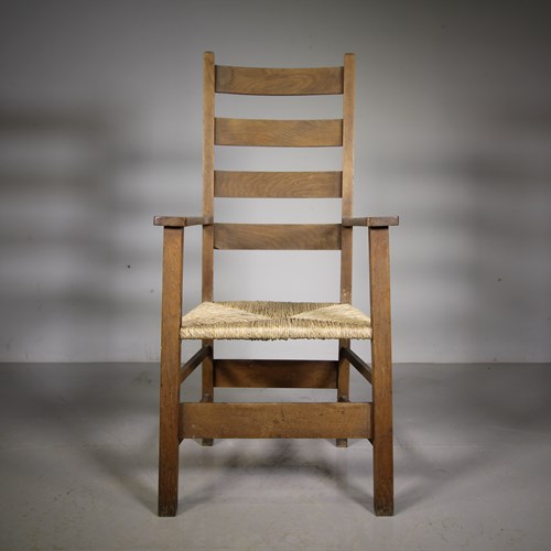 Heals Letchworth Antique Oak Armchair 