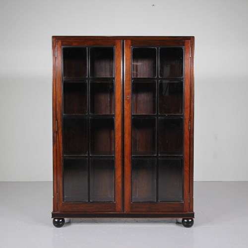 Heals Of London 1920’S Antique Mahogany Bookcase Display