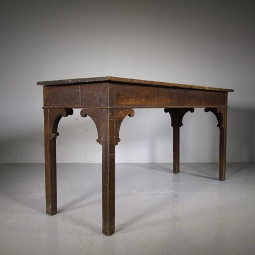 English 18Th Century Antique Oak Console Table