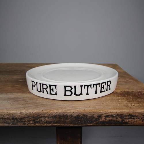Large Antique Creamware Pure Butter Slab – Not Reproduction