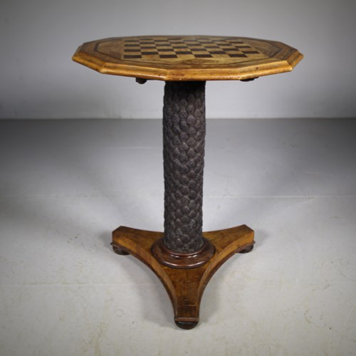 Extremely Rare Regency Petrified Antique Tree Stem Table 