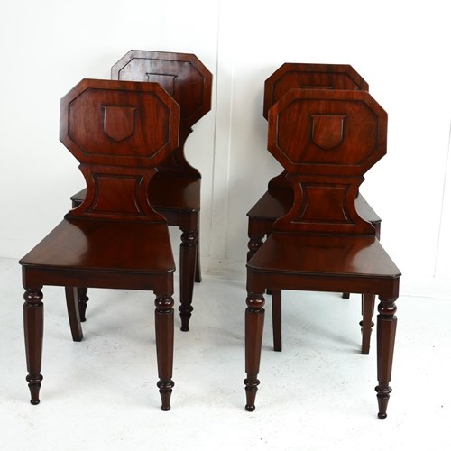 Set Of 4 19Th Century Hall Chairs