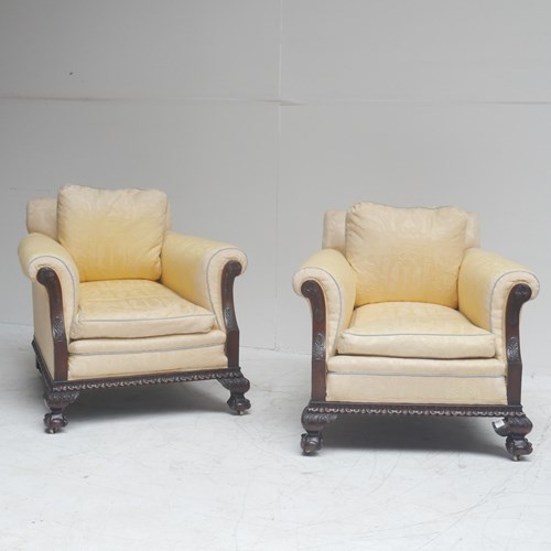 Pair Of 1900'S Easy Armchairs