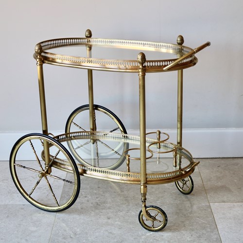 Mid Century Brass Trolley / Cart