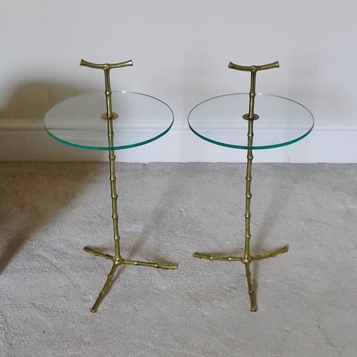 Pair Brass Side / Cocktail Tables