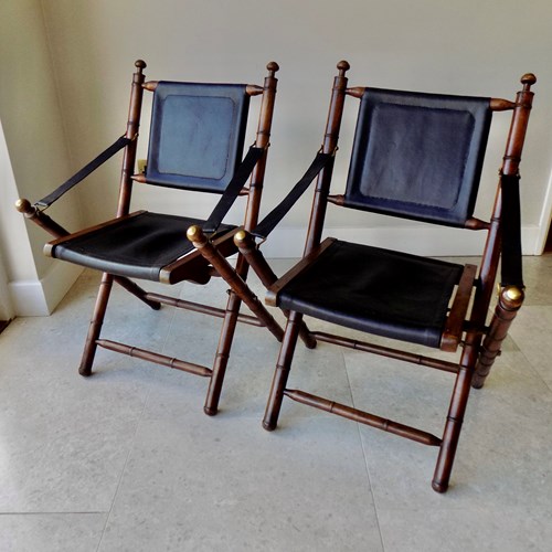 Pair Of Campaign Style Chairs