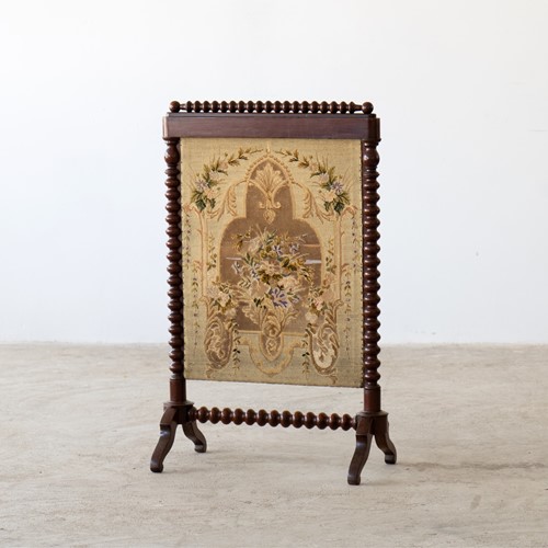 Bobbin-Turned Mahogany Fire Screen