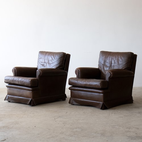 Deep-Seated Leather Armchairs