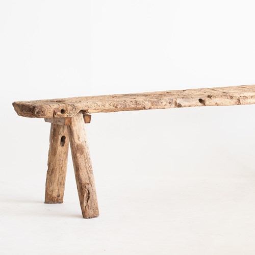 Rustic Oak Pig Bench