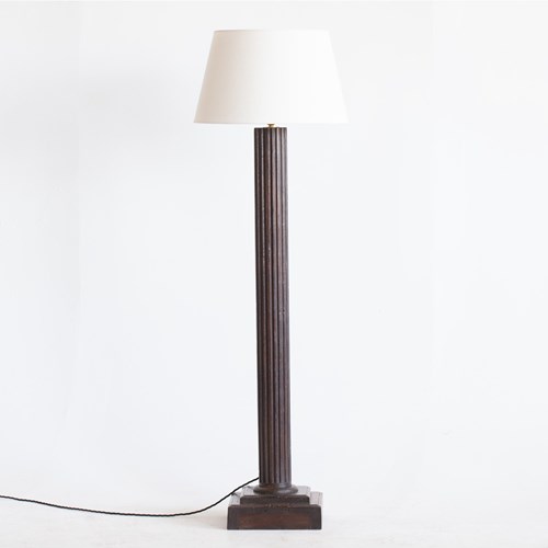 Fluted Oak Floor Lamp