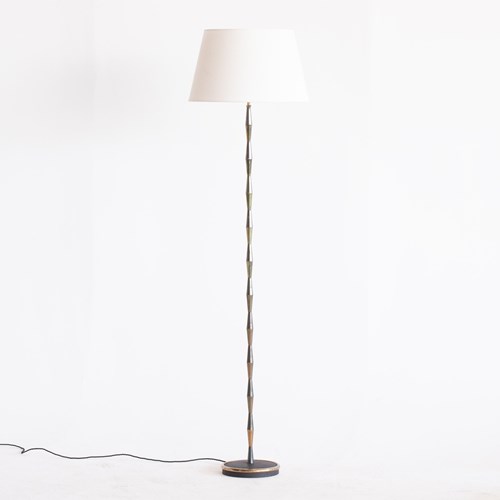 Mid Century Brass & Nickel Floor Lamp