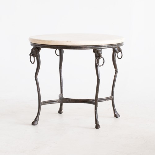 French Faux Marble Side Table