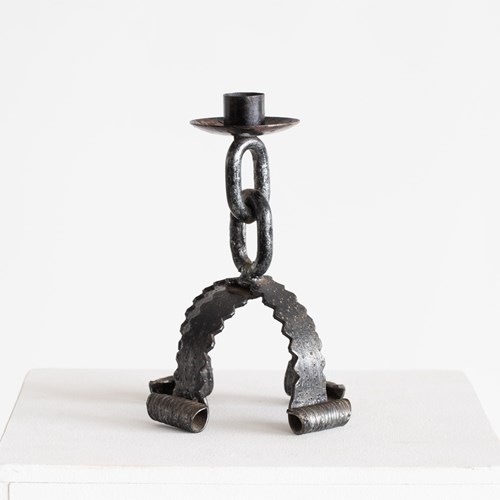 Brutalist Iron Candleholder