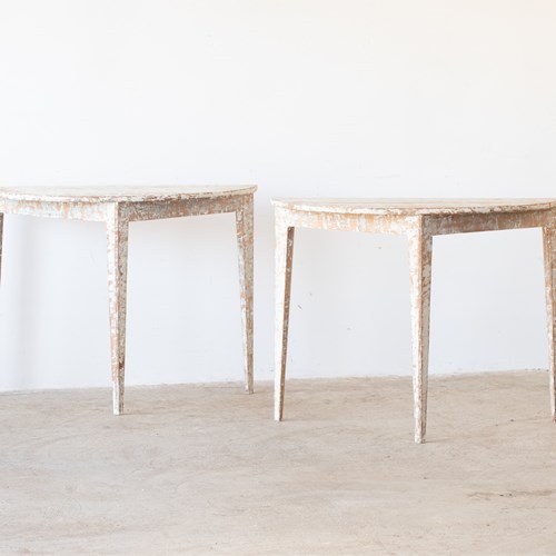 Swedish Demi Lune Console Tables