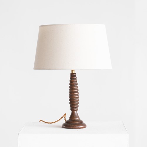 Modernist Oak Table Lamp