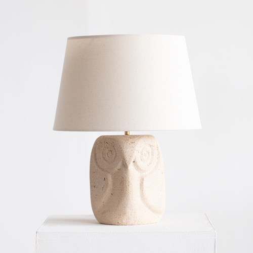 Limestone Owl Table Lamp