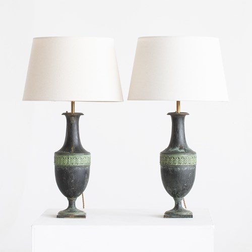Verdigris Bronze Table Lamps