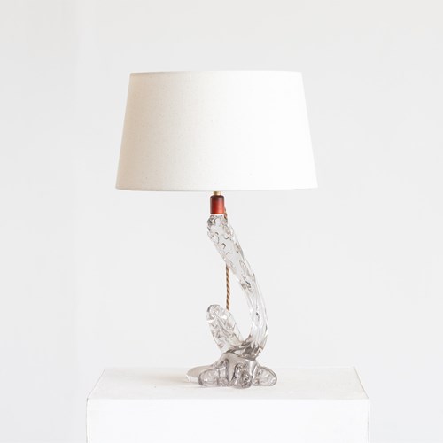 French Crystal Glass Table Lamp By Crystelde