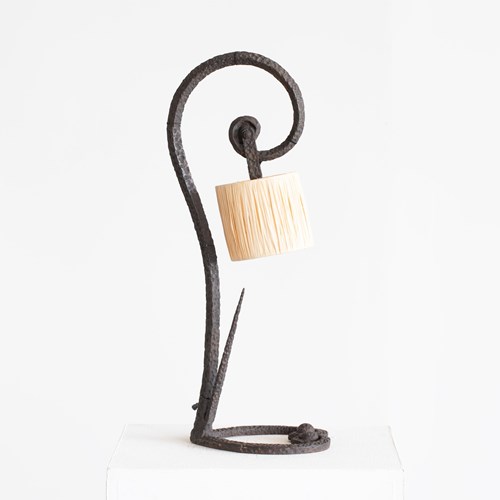 French Forged Iron Table Lamp