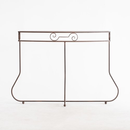 French Perforated Steel Console Table