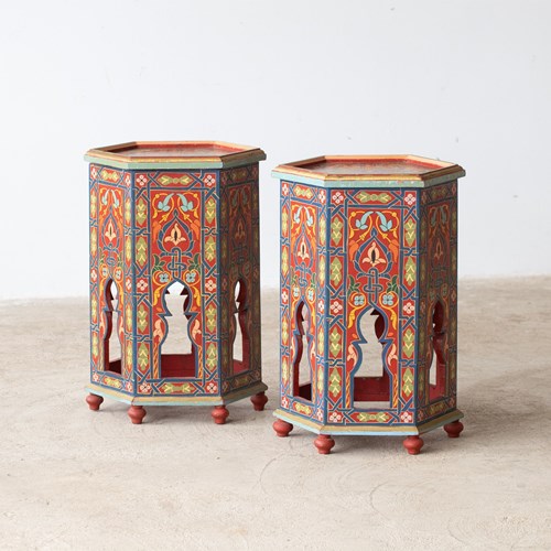 Moroccan Painted Side Tables