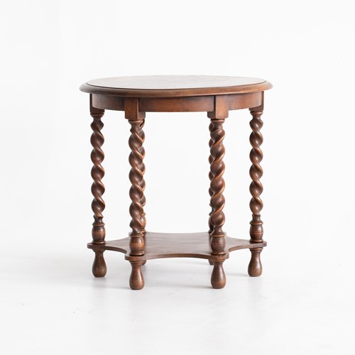 Tiered Oak Barley Twist Side Table