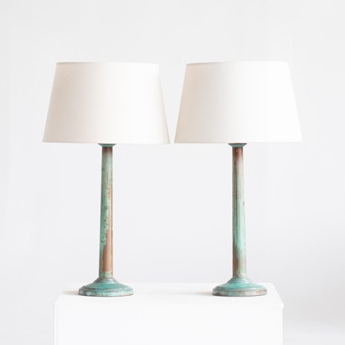 Verdigris Copper Table Lamps