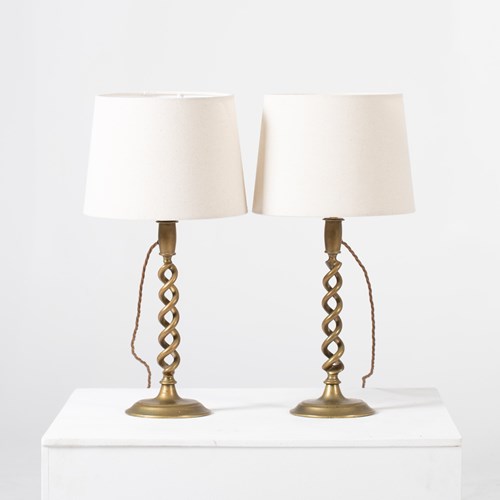 Brass Barley Twist Table Lamps