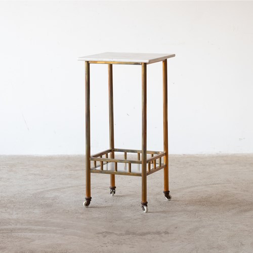 Art Deco Marble & Bronze Side Table