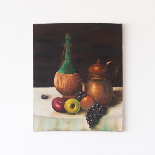 French Still Life Oil On Canvas
