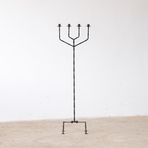 French Iron Twisted Vine Candelabra