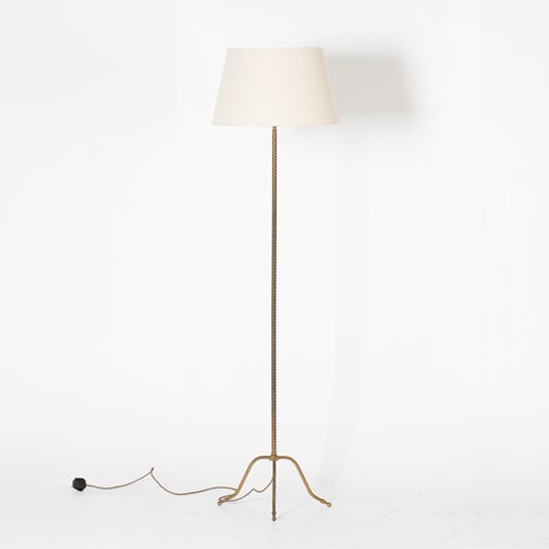 French Gilt Brass Floor Lamp