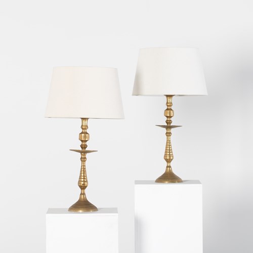 Patinated Brass Table Lamps