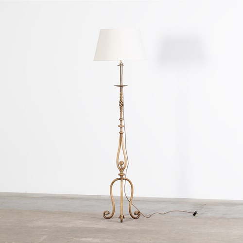 French Painted Iron Floor Lamp