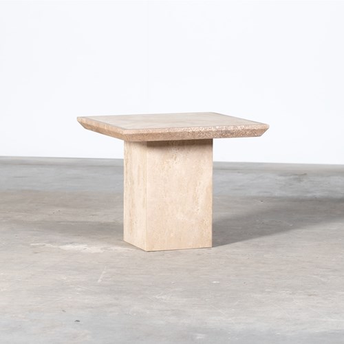 Italian Travertine Side Table