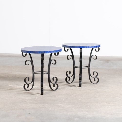 Mosaic Lapis Lazuli Side Tables