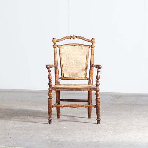 Caned Faux Bamboo Armchair