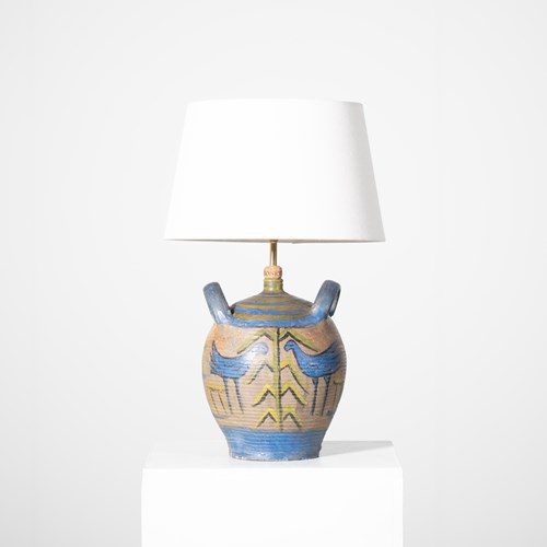 French Folk Art Table Lamp