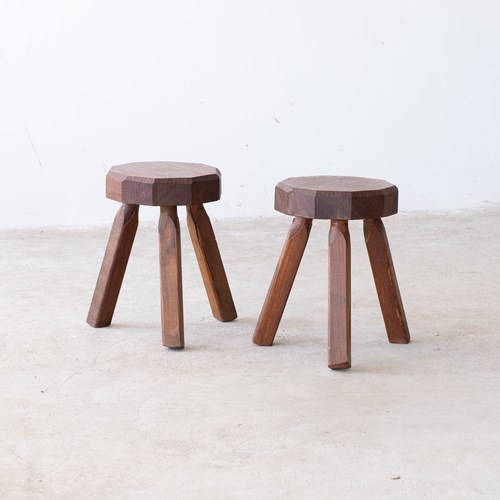 Brutalist Oak Stools