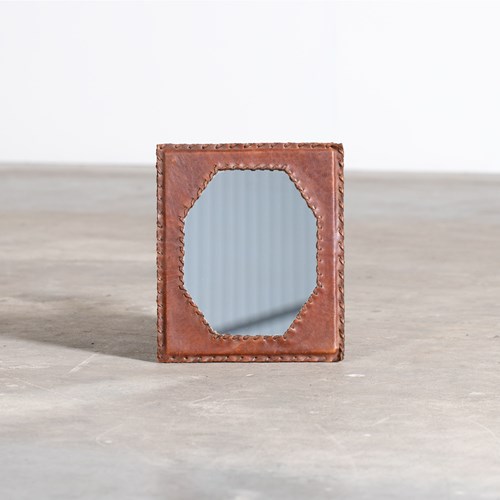 French Leather Mirror