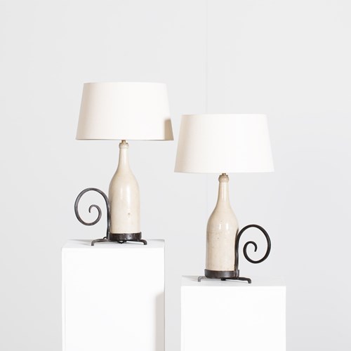 Stoneware Table Lamps By Paul Langeron